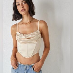 NWT Urban Outfitters Lexi Satin Cowl Corset Top